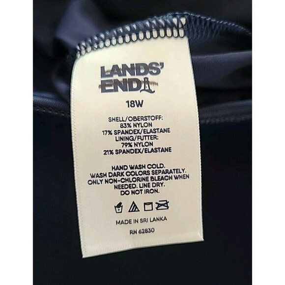 Lands' End Swim Top 18W Navy Tankini Top Swim 1X Tummy Hiding Modest Solid S614 - Picture 7 of 7